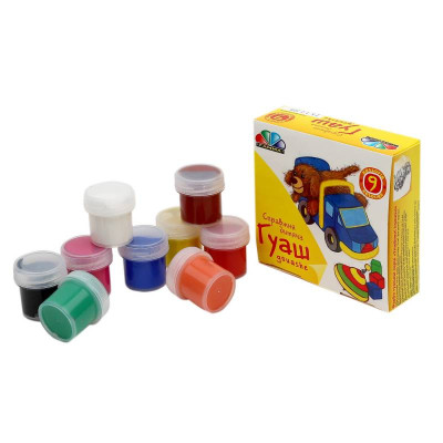 Набор гуашевых красок Любимые игрушки, 9 цв, (10 мл), Га мма