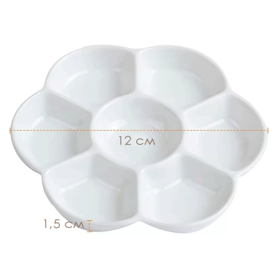 Фарфоровая палитра для акварели Цветок 12x12 см MEEDEN