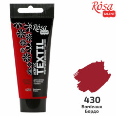 Краска по ткани акриловая, Бордо 30, 60 мл, ROSA TALENT (263460430)