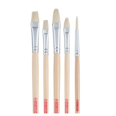 Набор кистей для живописи, щетина круглая (№6), овальная (№10, 14), плоская (№10, 14), Talens Art Creation