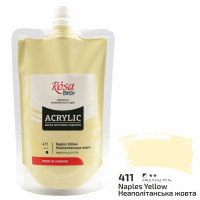 Фарба акрилова, Неаполітанська жовта, 200 мл, ROSA Studio (323200411)