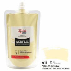 Краска акриловая, Неаполитанская желтая, 200 мл, ROSA Studio (323200411)