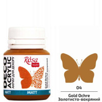 Акрил для декора, Золтисто-охристый, матовый, 20 мл, ROSA TALENT