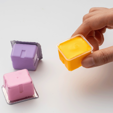 Набор гуашевых красок HIMI Jelly Cup 18x30 мл, 3 кисти, розовый пластиковый пенал