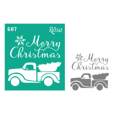 Трафарет многоразовый самоклеющийся, №687, 9х10см, серия Новый год, ROSA Talent