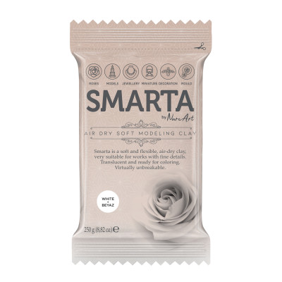 Пластика самозастывающая, Белая, 250 г, Smarta