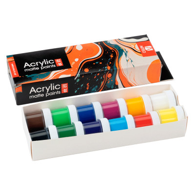 Набір акрилових фарб Waves матові 12x10 мл Arteo