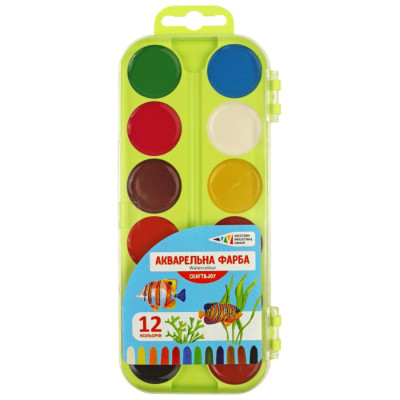 Набір дитячої акварелі Craft Joy, 12 кол б-пензельи, пластик, ГАММА (312046-Cr)