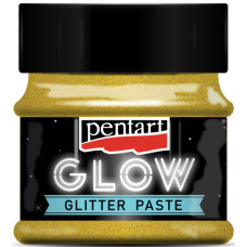 Паста с глитерами Glow in the dark Золотой/Зеленый 50 мл, Pentart