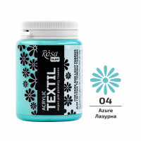 Фарба акрилова для тканин, Лазурна (04), 80мл, ROSA Talent