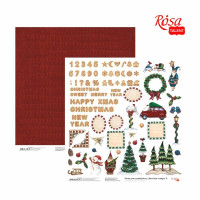 Папір для скрапбукінгу „Year's magic“ 9, двосторонній, 30,48х30,48 см, 200г/м2, ROSA TALENT