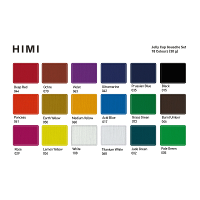 Набор гуашевых красок HIMI Jelly Cup 18x30 мл, 3 кисти, желтый пластиковый пенал Набор гуашевых красок HIMI Jelly Cup 18x30 мл, 3 кисти, желтый пластиковый пенал