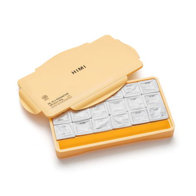 Набор гуашевых красок HIMI Jelly Cup 18x30 мл, 3 кисти, желтый пластиковый пенал Набор гуашевых красок HIMI Jelly Cup 18x30 мл, 3 кисти, желтый пластиковый пенал