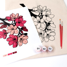 Набір екосумка-розмальовка Flowers, бавовна 220 г/м2, 38х42 см, ROSA Talent