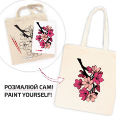 Набір екосумка-розмальовка Flowers, бавовна 220 г/м2, 38х42 см, ROSA Talent