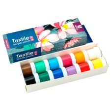 Набор акриловых красок для росписи тканей Flowers 12x10мл Arteo