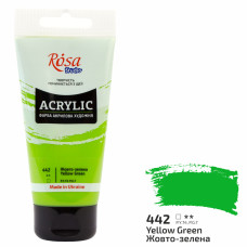 Фарба акрилова, Жовто-зелена, 75 мл, ROSA Studio