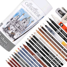 Набір художніх матеріалів URBAN SKETCHING 24шт., мет. коробка, Cretacolor