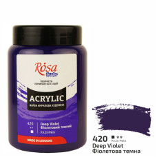 Краска акриловая, Фиолетовая темная, 400 мл, ROSA Studio (322419420)