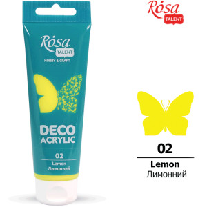 Акрил для декору, Лимонний, матовий, 75 мл, ROSA TALENT (322202)