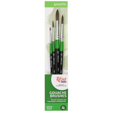 Набір пензлів 20, поні кругла, 4 шт №0,2,7,9 к.р ROSA Studio 186120 