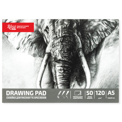 Склейка для малюнка, Слон, А5 (14,8*21 см), 120г/м2, 50л, ROSA Studio