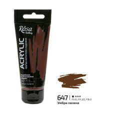 Краска акриловая, Умбра паленая, 60 мл, ROSA Gallery