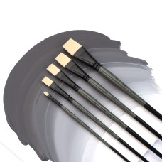 Пензель Синтетика плоска, TERRA 1608F, №12, довга ручка ROSA 1608F12 