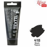 Краска по ткани акриловая, Черная, 60 мл, ROSA TALENT (263460418)