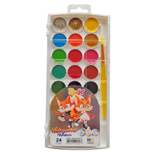 Набор акварельных красок с кистью 24 шт, Rudix