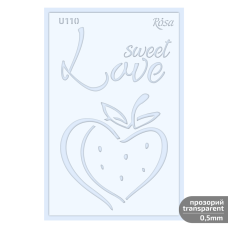 Трафарет многоразовый универсальный №U110 серия Love 13х20см прозрачный 0,5мм ROSA TALENT
