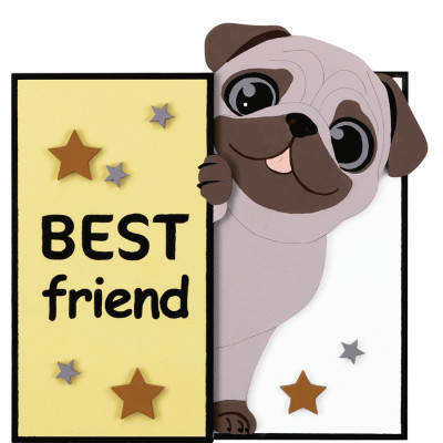 Набір для творчості картина 3D, Best Friend, МДФ ґрунтоване, 19х19 см, ROSA Talent