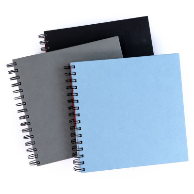 Блокнот для рисунка на спирали 20х20 см, 100 г/м2, 84л, серый, ROSA Studio