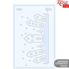 Трафарет багаторазовий універсальний, №U86, серія „Зима“, 13х20см, прозорий, 0,5мм, ROSA TALENT