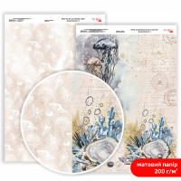 Бумага двусторонняя матовая, дизайнерская „Ocean Dreams“ 2, 21х29,7 см, 200 г/м2, ROSA TALENT (5311157)