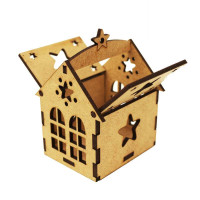 Заготовка „Домик со звездой“ 1, с подвесом, ДВП, 7,0х7,0х10см, ROSA TALENT (4801645)