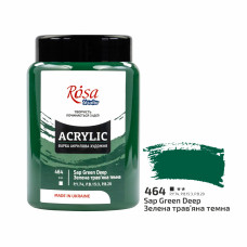 Акриловая краска №464 Зеленая травяная темная ROSA Studio, 400 мл