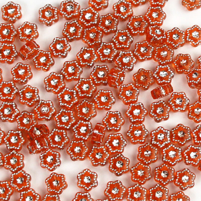 Намистини пластикові напівпрозорі Зірочки оранжеві 50 шт