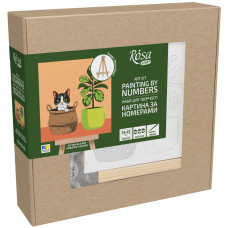Набор картина по номерам Котенок в вазоне, 15x15 см, с мольбертом ROSA START