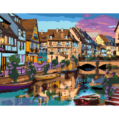 Набір-стандарт, картина за номерами „Colorful Сity“, 35х45 см, ROSA START