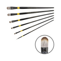 Пензель Синтетика овальна, Yellow stripe 1017, №22, довга ручка KOLOS