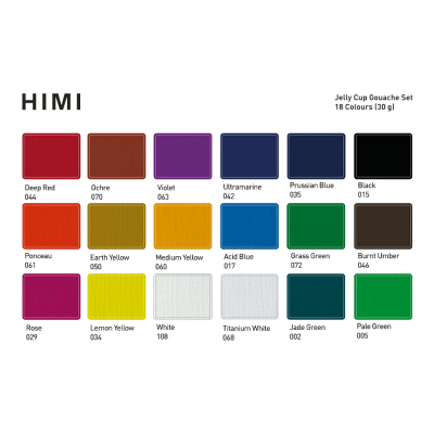 Набір гуашевих фарб Jelly Cup 18x30 мл, рожевий пластиковий пенал, HIMI