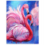 Полотно на картоні з контуром, Фламінго, 30*40, бавовна, акрил, ROSA START