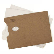 Палітра дерев'яна, прямокутна, ДВП ґрунтоване, 25x35см, ROSA Studio