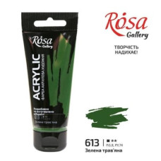 Краска акриловая, Зеленая травяная (613), 60 мл, ROSA Gallery