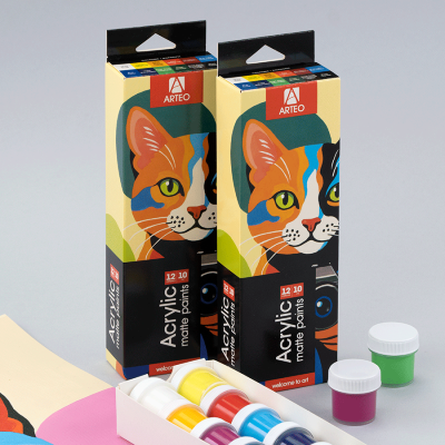 Набор акриловых красок ColorCat матовый 12x10мл Arteo