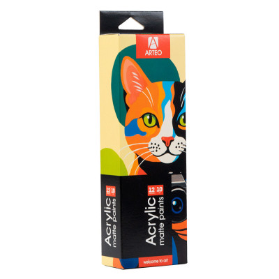 Набор акриловых красок ColorCat матовый 12x10мл Arteo