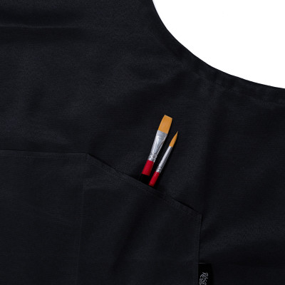 Фартук взрослый, 96*90 см, черный, гретая, ROSA Studio