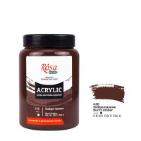 Краска акриловая, Умбра жженая, 400 мл, ROSA Studio