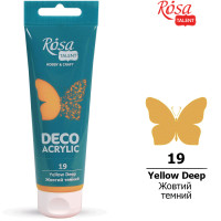 Акрил для декора Желтый темный, матовый, 75 мл, ROSA TALENT (322219)